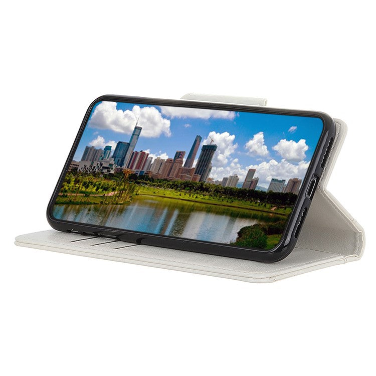 For OnePlus Nord 3 5G / Ace 2V PU Leather Case Foldable Stand Wallet Cowhide Texture Phone Cover - White