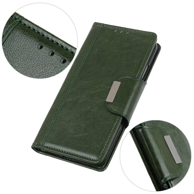 For OnePlus Nord 3 5G / Ace 2V PU Leather Case Foldable Stand Wallet Cowhide Texture Phone Cover - Green