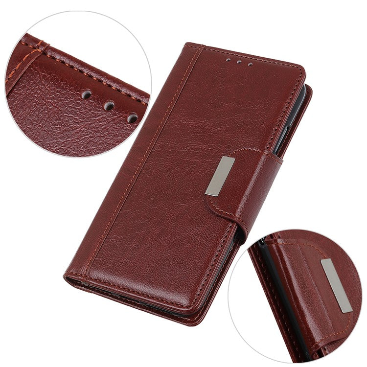 For OnePlus Nord 3 5G / Ace 2V PU Leather Case Foldable Stand Wallet Cowhide Texture Phone Cover - Brown
