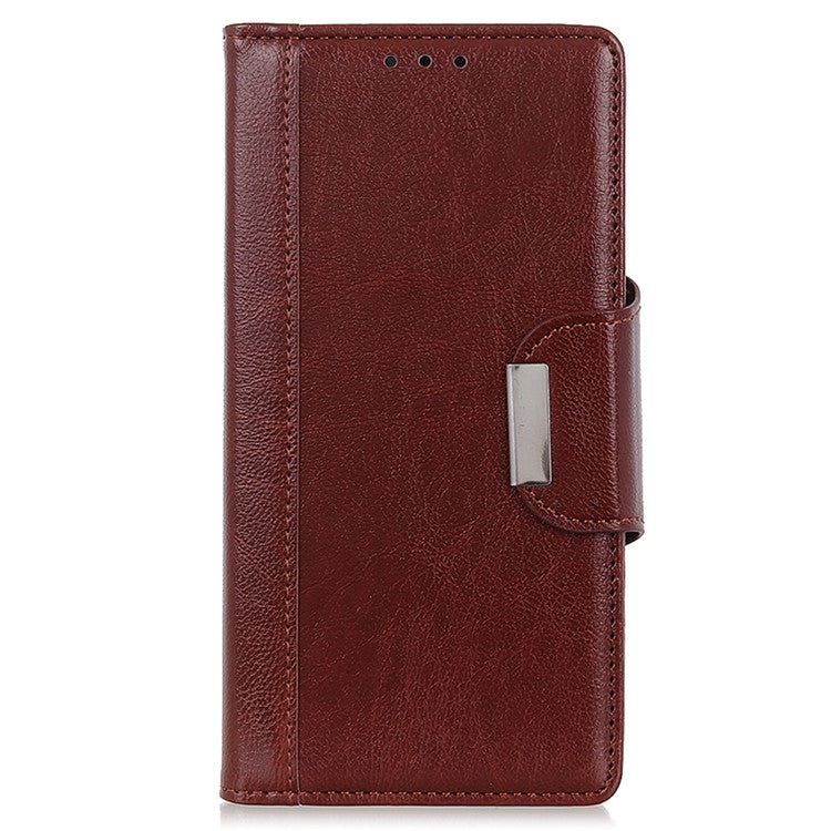 For OnePlus Nord 3 5G / Ace 2V PU Leather Case Foldable Stand Wallet Cowhide Texture Phone Cover - Brown