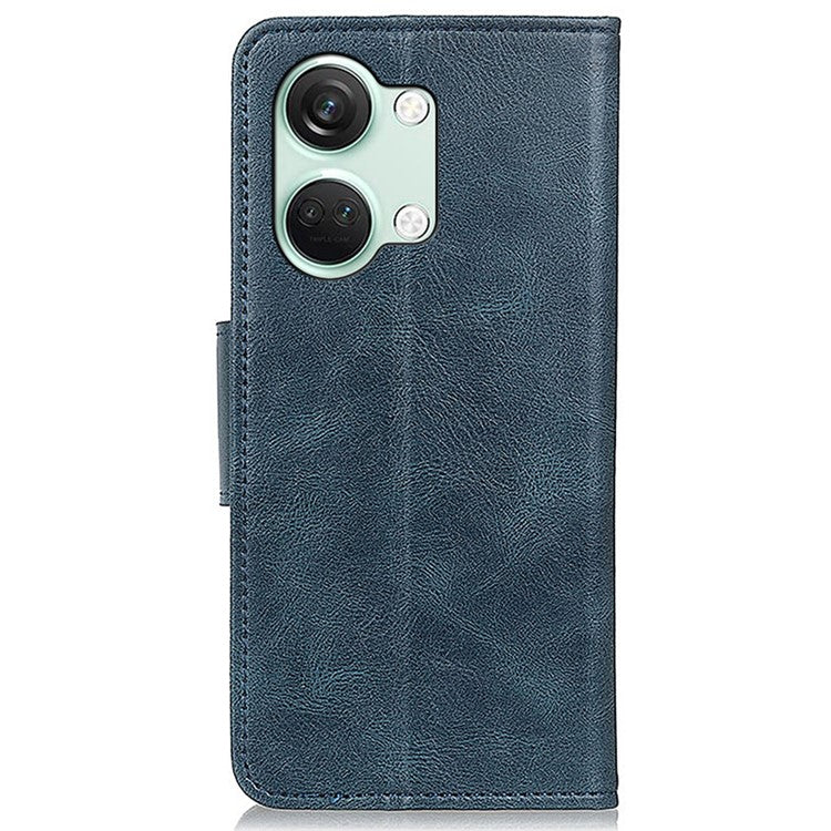 For OnePlus Nord 3 5G / Ace 2V PU Leather Case Crazy Horse Texture Wallet Stand Phone Shockproof Cover - Blue