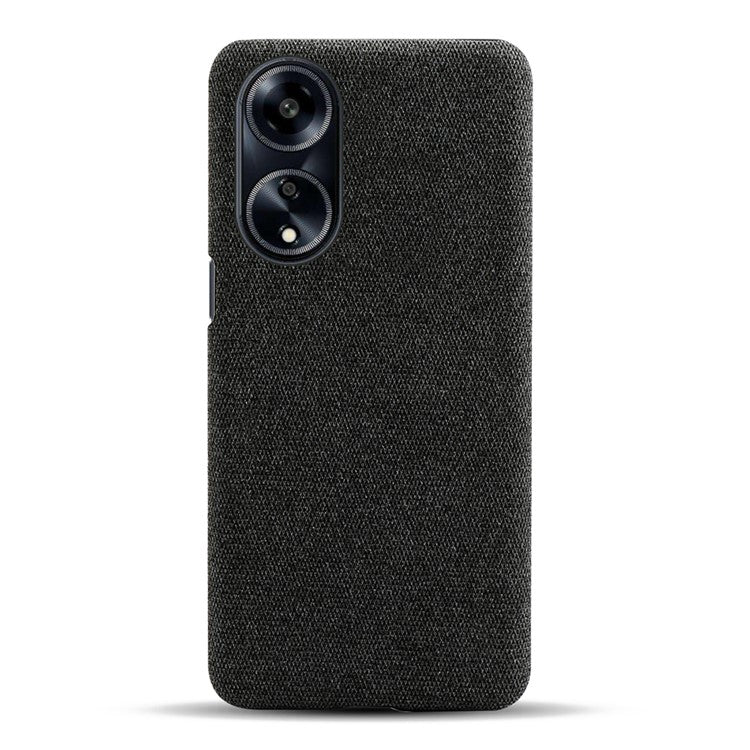 Phone Case for Oppo A1 5G / A98 5G / F23 5G , Dual Layer Cloth+Hard PC Protective Cover - Black