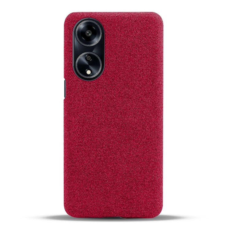 Phone Case for Oppo A1 5G / A98 5G / F23 5G , Dual Layer Cloth+Hard PC Protective Cover - Red