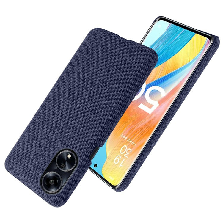Phone Case for Oppo A1 5G / A98 5G / F23 5G , Dual Layer Cloth+Hard PC Protective Cover - Blue