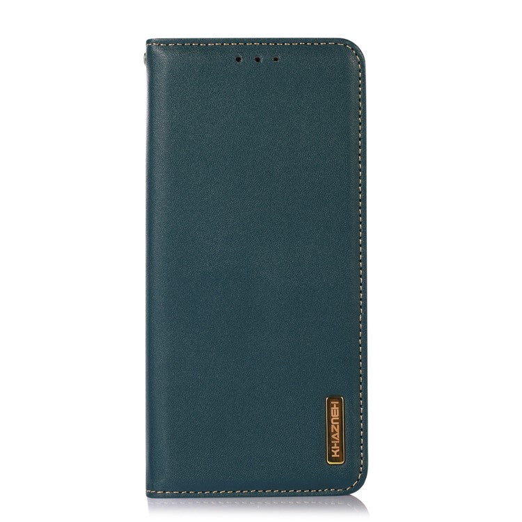 KHAZNEH For OnePlus Nord 3 5G / Ace 2V RFID Blocking Genuine Cow Leather Wallet Case Phone Stand Cover - Green