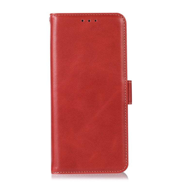 Phone Case for OnePlus Nord 3 5G / Ace 2V RFID Blocking Crazy Horse Texture Genuine Cow Leather Wallet Stand Cover - Red