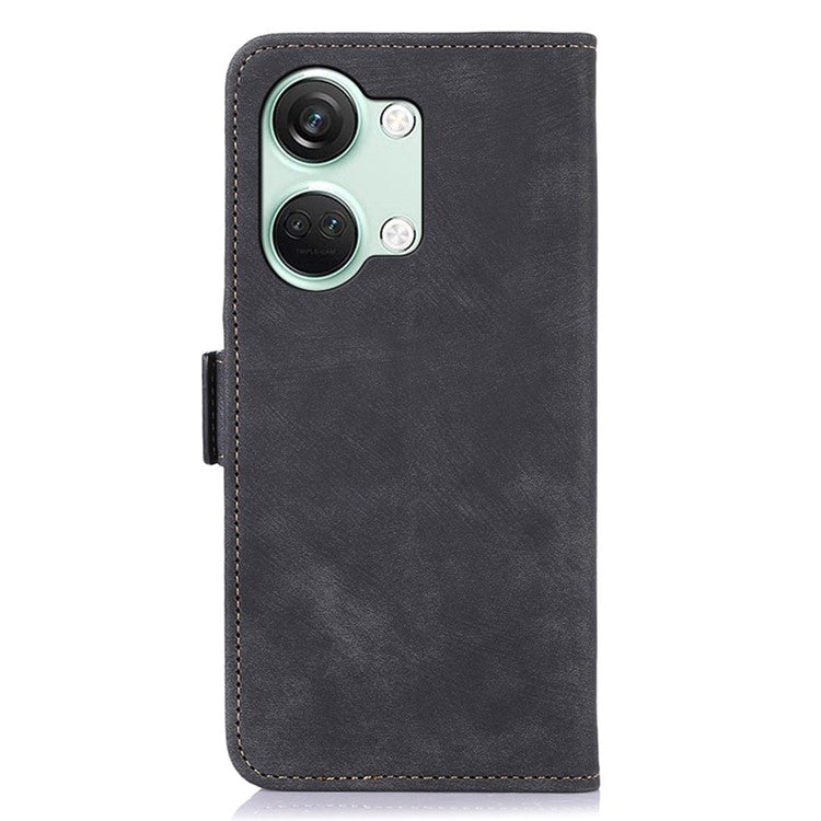 ABEEL For OnePlus Nord 3 5G / Ace 2V Retro Wallet Shockproof Phone Cover PU Leather Stand Case - Black