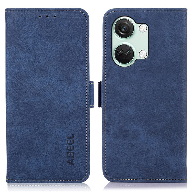 ABEEL For OnePlus Nord 3 5G / Ace 2V Retro Wallet Shockproof Phone Cover PU Leather Stand Case - Blue
