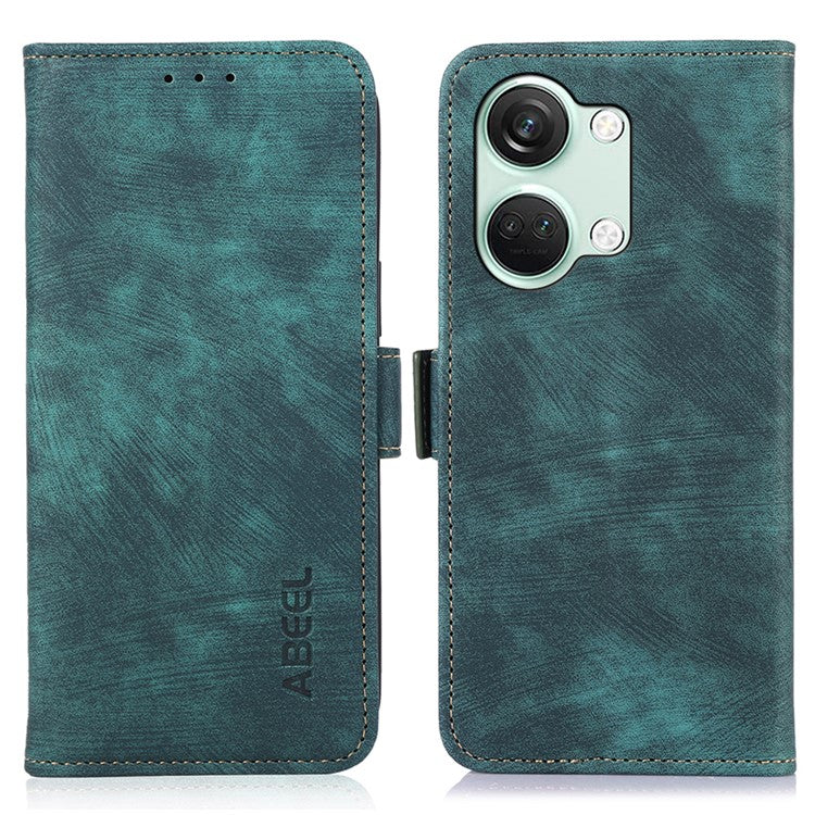 ABEEL For OnePlus Nord 3 5G / Ace 2V Retro Wallet Shockproof Phone Cover PU Leather Stand Case - Green