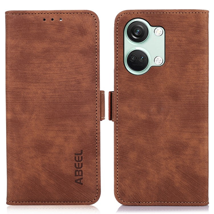 ABEEL For OnePlus Nord 3 5G / Ace 2V Retro Wallet Shockproof Phone Cover PU Leather Stand Case - Brown