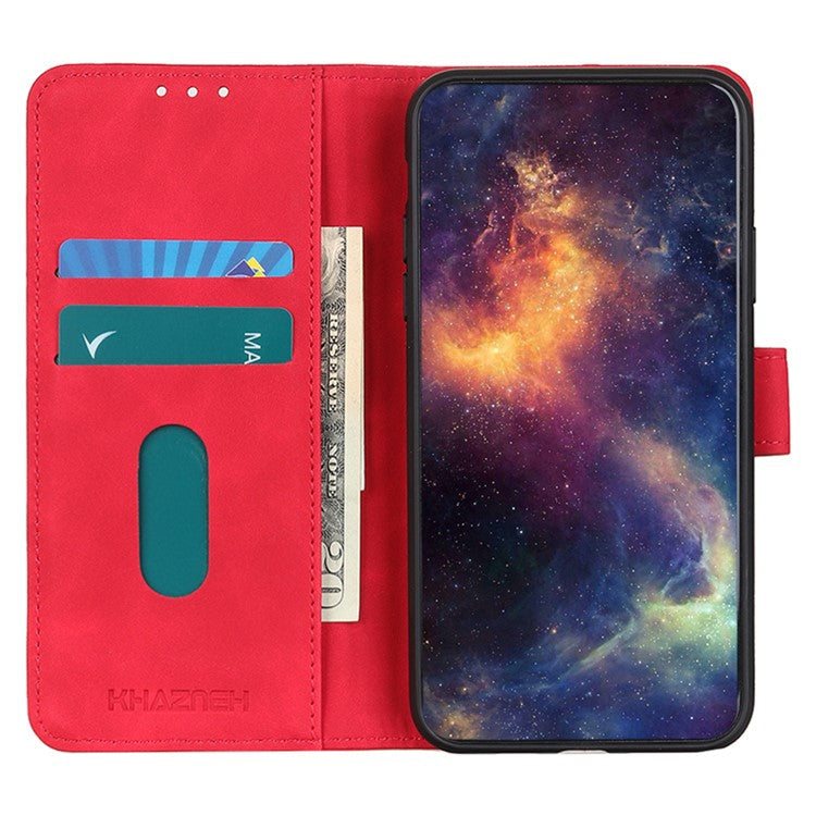 KHAZNEH For OnePlus Nord 3 5G / Ace 2V Retro Phone Stand Case PU Leather Drop-proof Wallet Cover - Red
