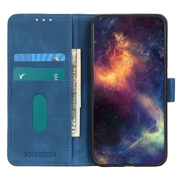 KHAZNEH For OnePlus Nord 3 5G / Ace 2V Retro Phone Stand Case PU Leather Drop-proof Wallet Cover - Blue