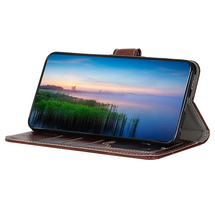 For OnePlus Nord 3 5G / Ace 2V Magnetic Clasp Leather Wallet Case Retro Crazy Horse Texture Stand Cover - Brown