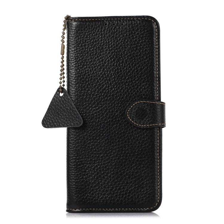 Wallet Case for OnePlus Ace 2V / Nord 3 5G , RFID Blocking Genuine Cow Leather Stand Phone Cover - Black