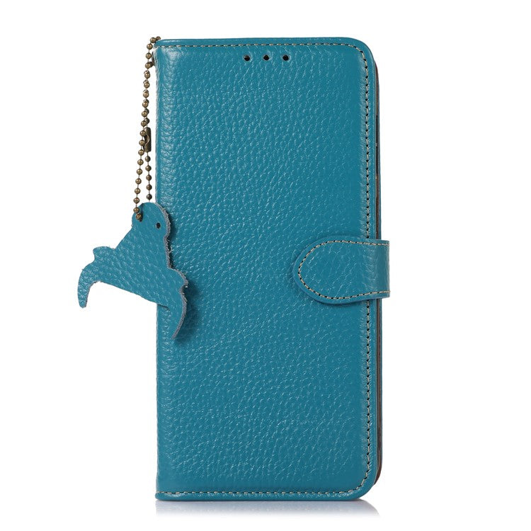 Wallet Case for OnePlus Ace 2V / Nord 3 5G , RFID Blocking Genuine Cow Leather Stand Phone Cover - Blue