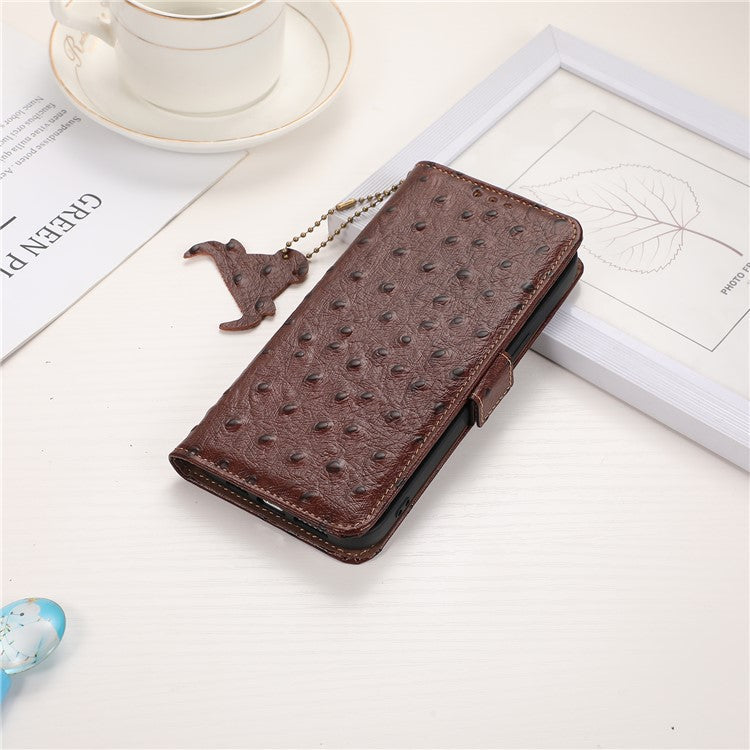Wallet Case for OnePlus Ace 2V / Nord 3 5G , RFID Blocking Stand Genuine Cow Leather Phone Cover - Coffee