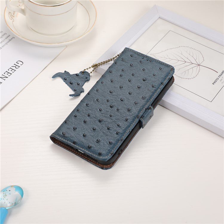 Wallet Case for OnePlus Ace 2V / Nord 3 5G , RFID Blocking Stand Genuine Cow Leather Phone Cover - Blue
