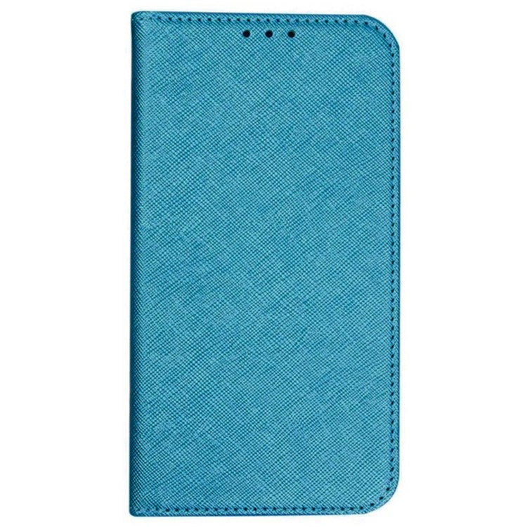 Stand Wallet Shell for OnePlus 11 5G Shockproof Phone Cover Cross Texture PU Leather Case - Sky Blue