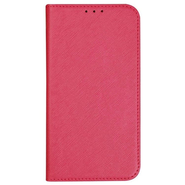 Stand Wallet Shell for OnePlus 11 5G Shockproof Phone Cover Cross Texture PU Leather Case - Pink