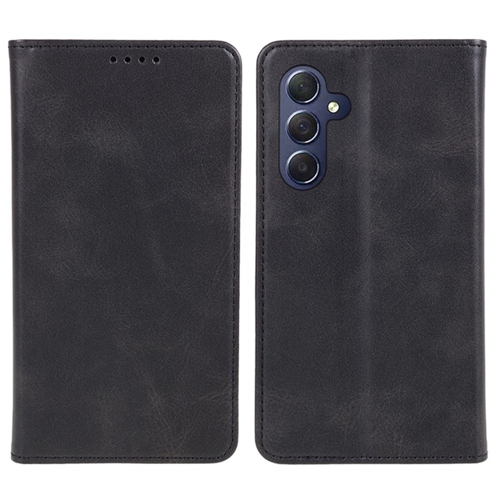 For Samsung Galaxy M54 5G / F54 5G Anti-drop PU Leather Stand Case Calf Texture Wallet Phone Cover - Black