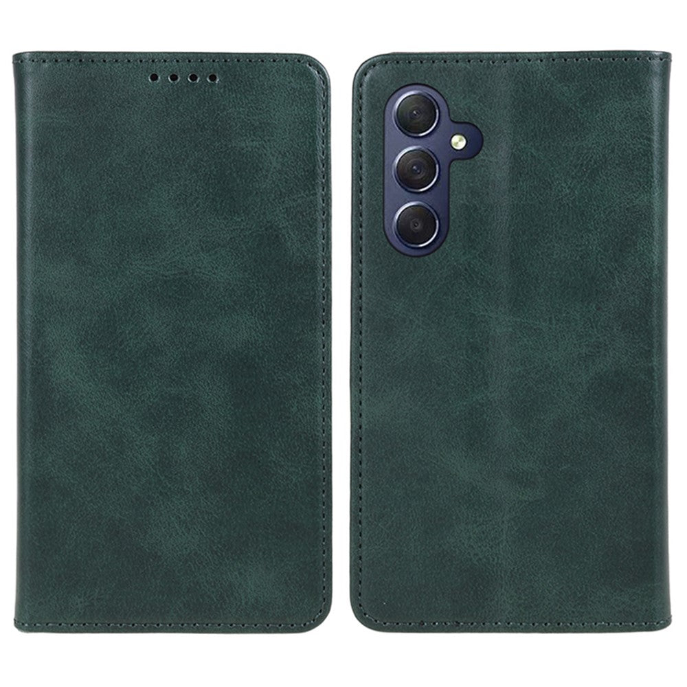 For Samsung Galaxy M54 5G / F54 5G Anti-drop PU Leather Stand Case Calf Texture Wallet Phone Cover - Green