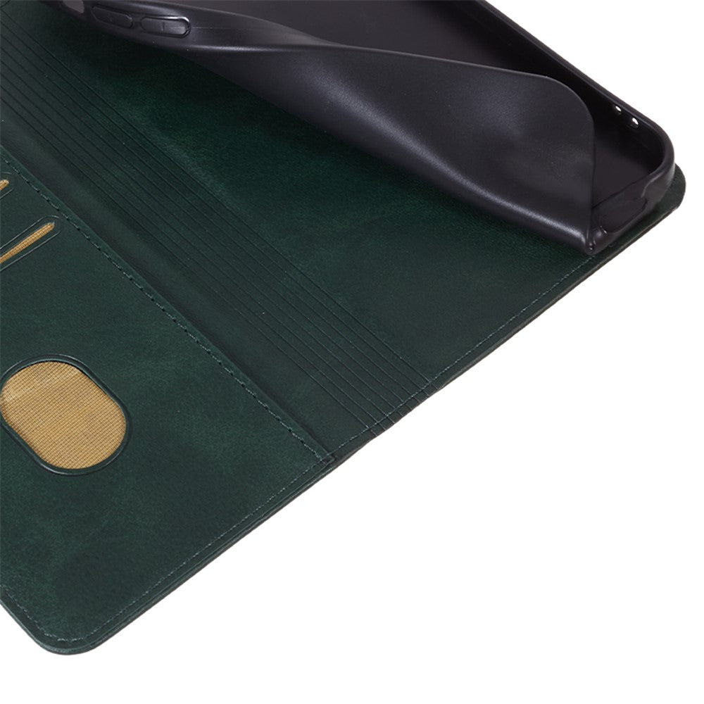For Samsung Galaxy M54 5G / F54 5G Anti-drop PU Leather Stand Case Calf Texture Wallet Phone Cover - Green