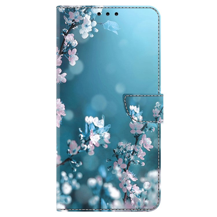 For Samsung Galaxy A14 4G / 5G Leather Wallet Case Stand 3D Pattern Printing Protective Phone Cover - Plum Blossoms
