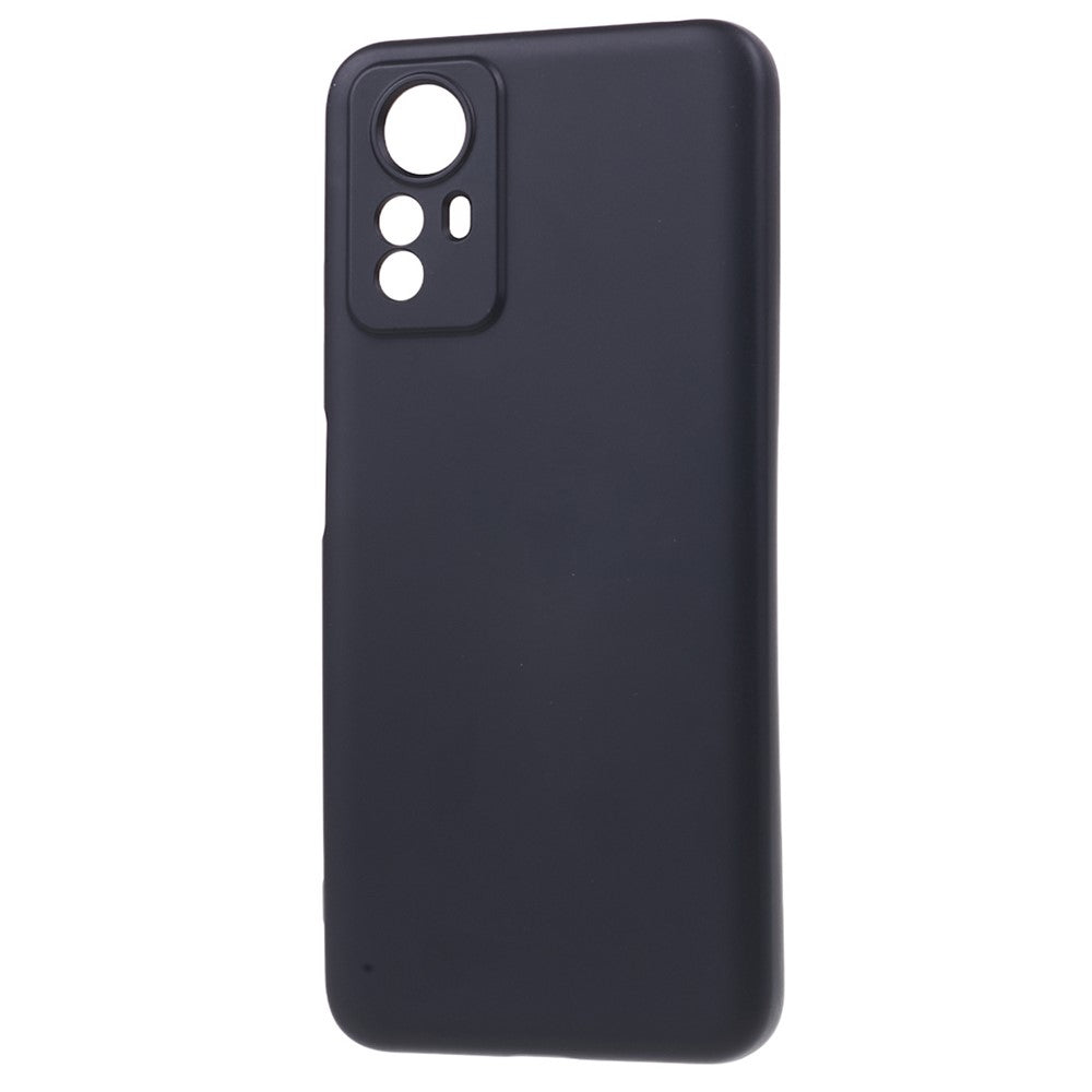 For Xiaomi Redmi Note 12S 4G Candy Color Rubberized TPU Case Anti-Scratch Fiber Lining Phone Cover - Black