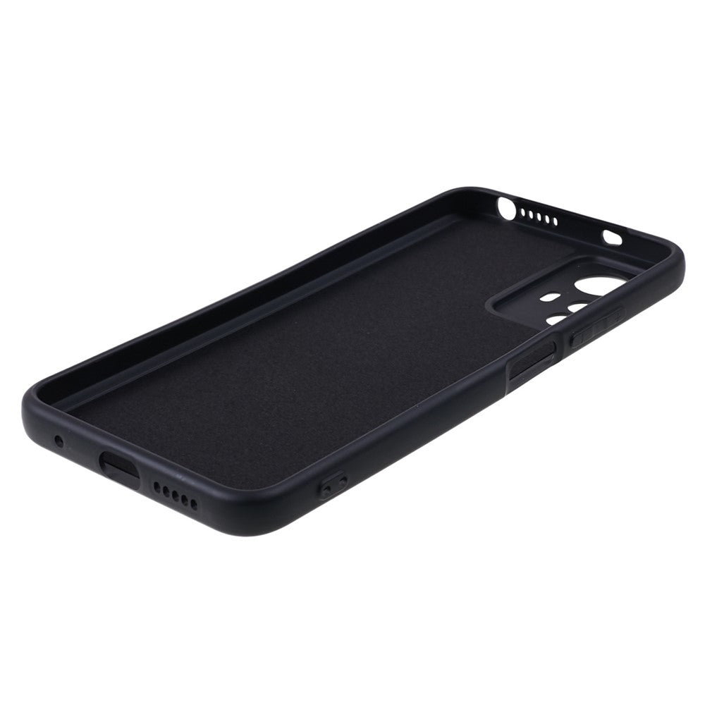 For Xiaomi Redmi Note 12S 4G Candy Color Rubberized TPU Case Anti-Scratch Fiber Lining Phone Cover - Black