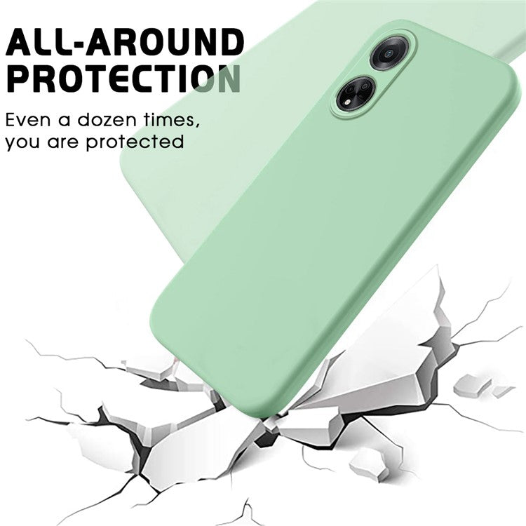 Phone Protection Case for Oppo A98 5G / A1 5G / F23 5G , Soft Lining Liquid Silicone Phone Cover with Strap - Green