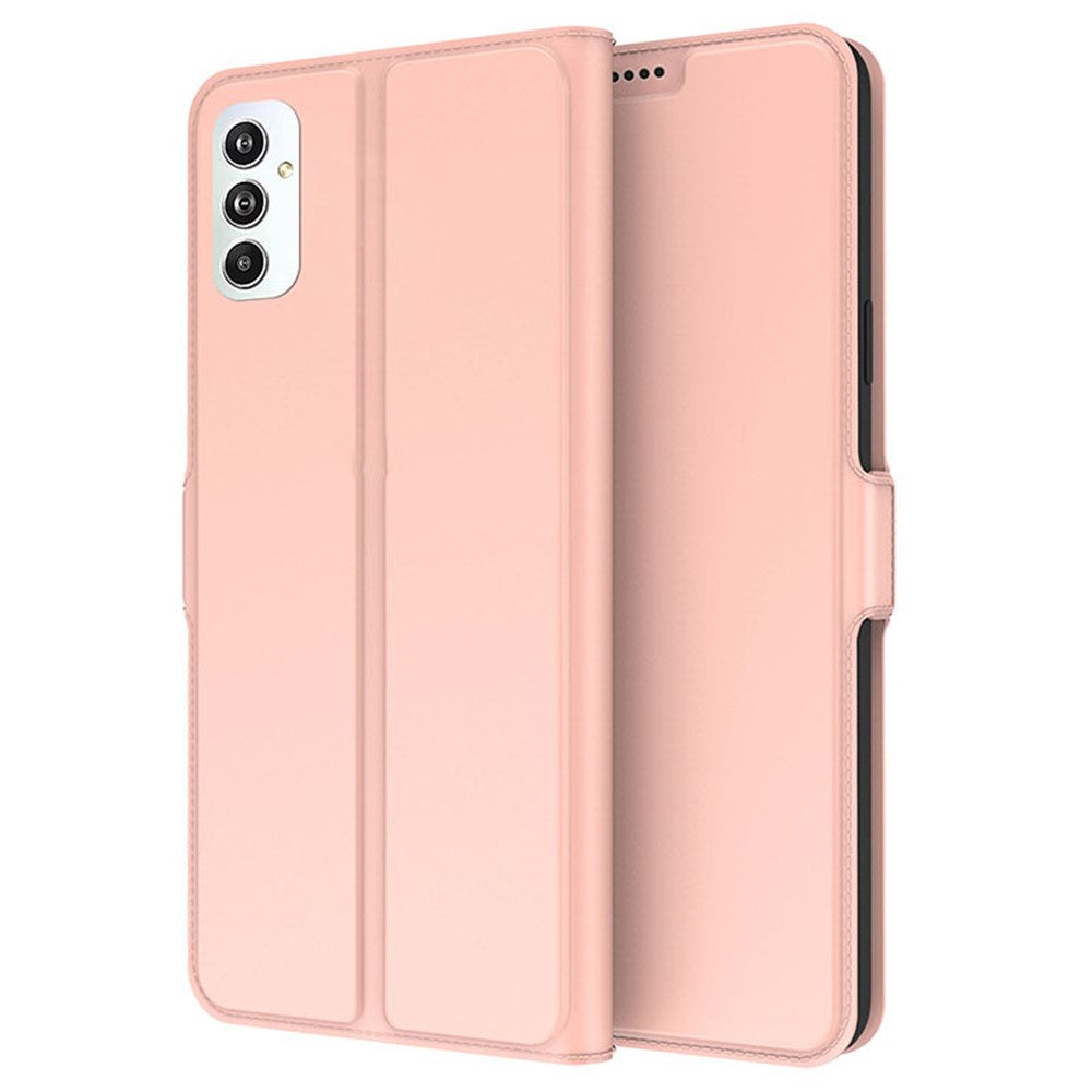 For Samsung Galaxy F54 5G / M54 5G PU Leather Stand Cover Full Protection Card Holder Cell Phone Case - Rose Gold