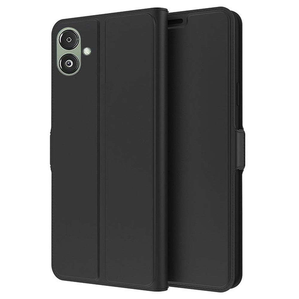 For Samsung Galaxy F14 5G Magnetic PU Leather Stand Phone Cover Case Card Slot with Inner TPU Shell - Black