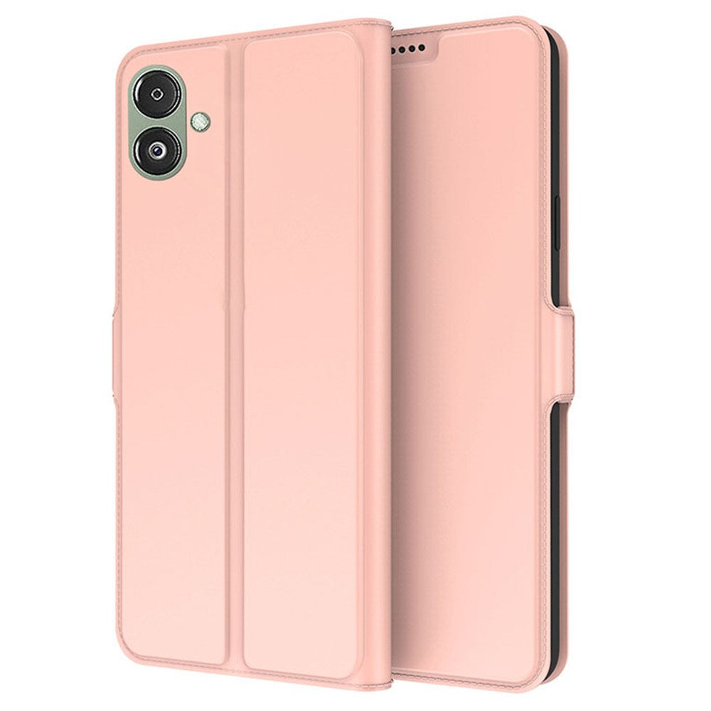 For Samsung Galaxy F14 5G Magnetic PU Leather Stand Phone Cover Case Card Slot with Inner TPU Shell - Rose Gold
