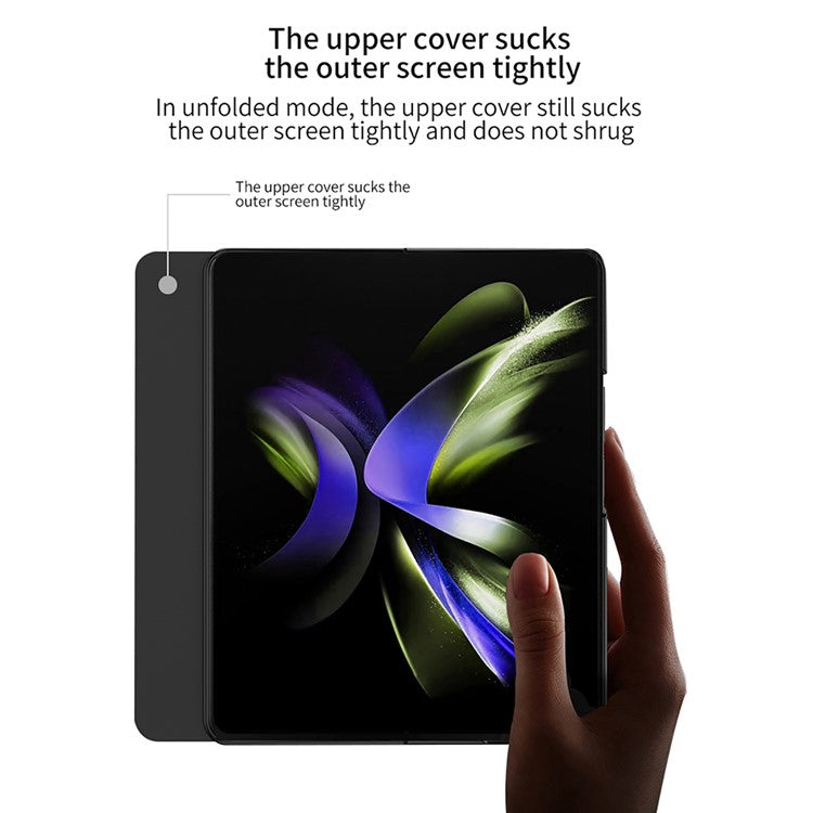 GKK For Samsung Galaxy Z Fold5 5G Pattern Printed Cover PU Leather+Tempered Glass+PC Pen Slot Phone Case (without Screen Protector) - Gold Line / Yellow