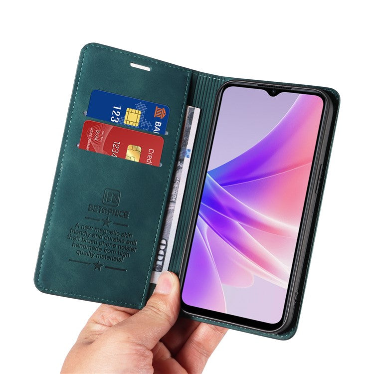 BETOPNICE 003 For Oppo A56s 5G / A57 (2022) 5G / A77 5G / K10 5G / A57 4G / A57e 4G / A57s 4G / A77 4G / Realme Q5i / Narzo 50 5G / V23 5G / OnePlus Nord N20 SE 4G Leather Phone Case - Green