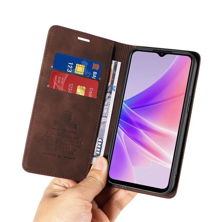 BETOPNICE 003 For Oppo A56s 5G / A57 (2022) 5G / A77 5G / K10 5G / A57 4G / A57e 4G / A57s 4G / A77 4G / Realme Q5i / Narzo 50 5G / V23 5G / OnePlus Nord N20 SE 4G Leather Phone Case - Brown