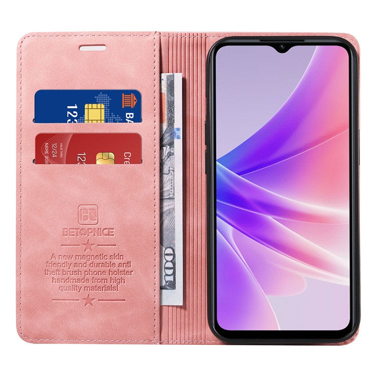 BETOPNICE 003 For Oppo A56s 5G / A57 (2022) 5G / A77 5G / K10 5G / A57 4G / A57e 4G / A57s 4G / A77 4G / Realme Q5i / Narzo 50 5G / V23 5G / OnePlus Nord N20 SE 4G Leather Phone Case - Pink