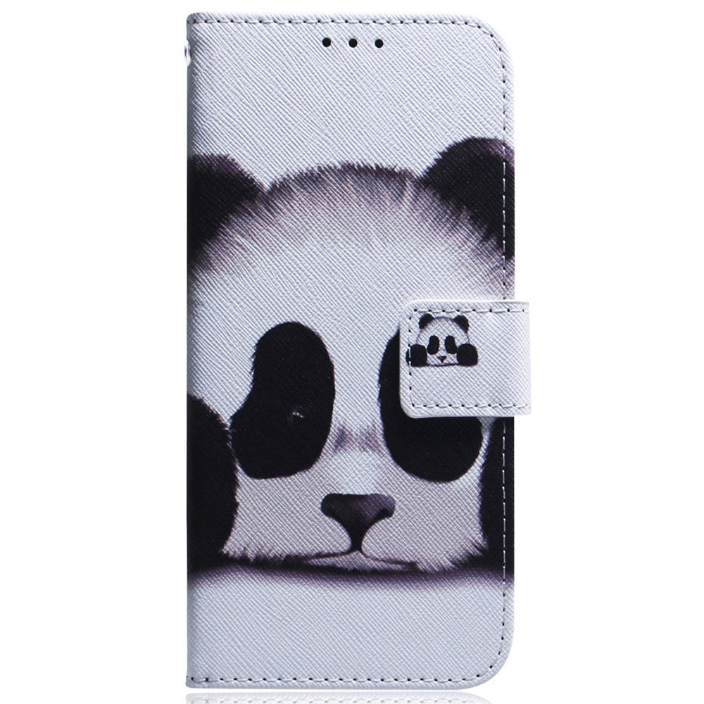 For Samsung Galaxy M54 5G / F54 5G PU Leather Stand Phone Case Pattern Printing Wallet Cover - Panda