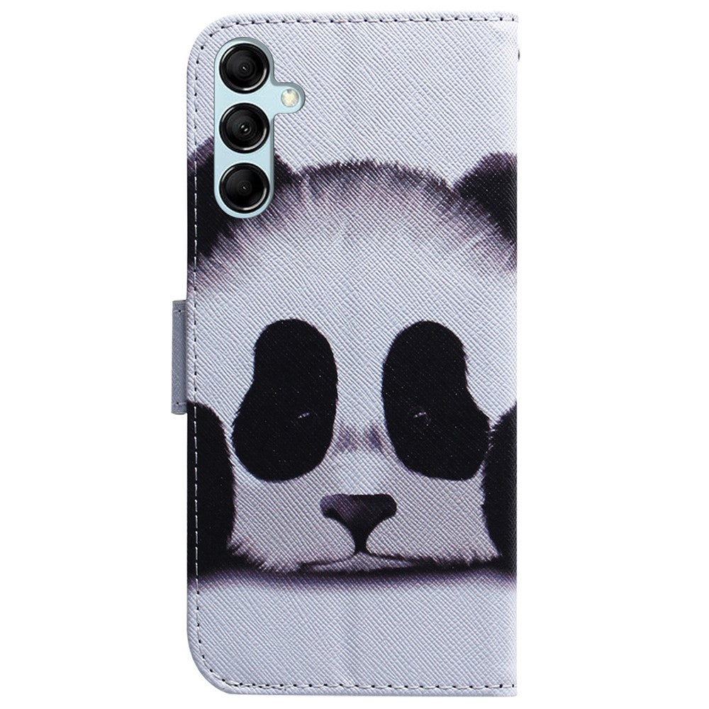 For Samsung Galaxy M54 5G / F54 5G PU Leather Stand Phone Case Pattern Printing Wallet Cover - Panda