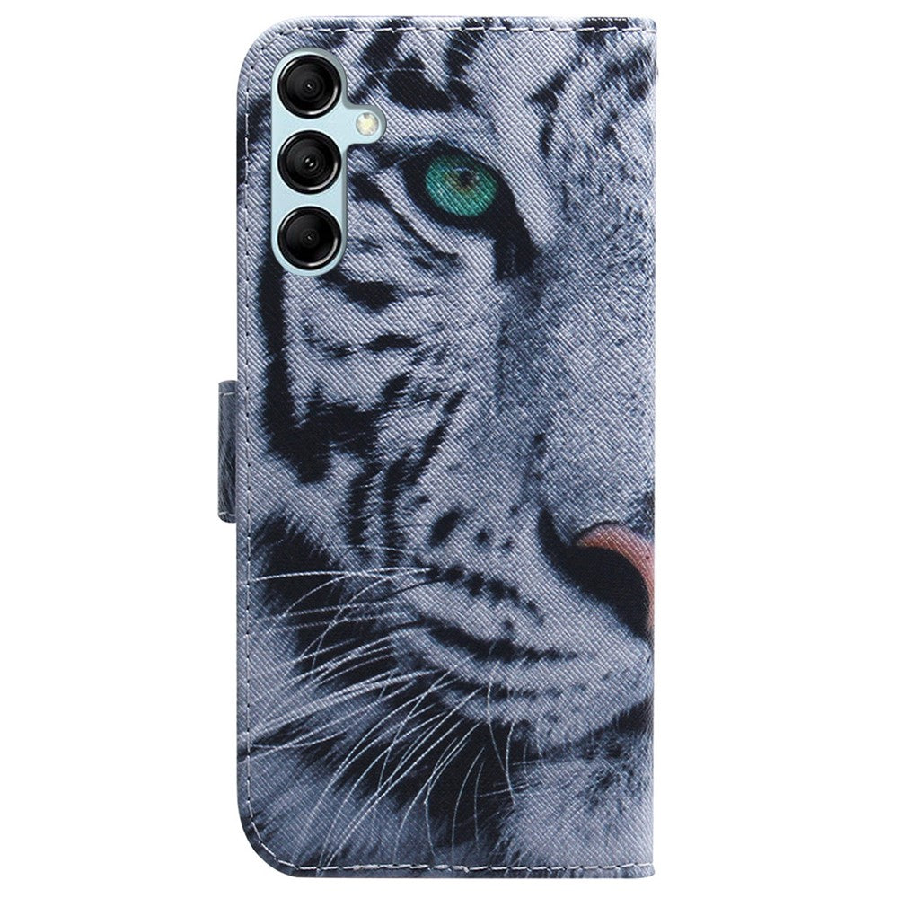For Samsung Galaxy M54 5G / F54 5G PU Leather Stand Phone Case Pattern Printing Wallet Cover - Tiger Head
