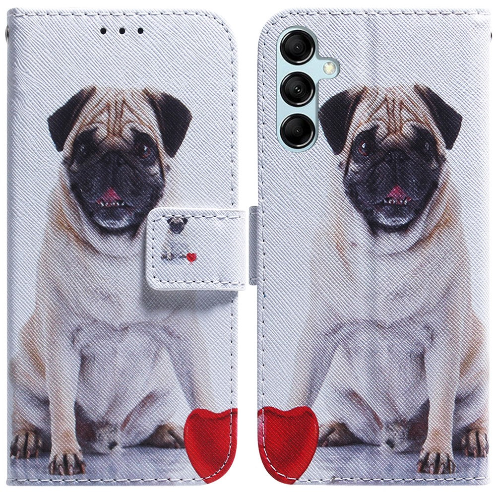 For Samsung Galaxy M54 5G / F54 5G PU Leather Stand Phone Case Pattern Printing Wallet Cover - Pug