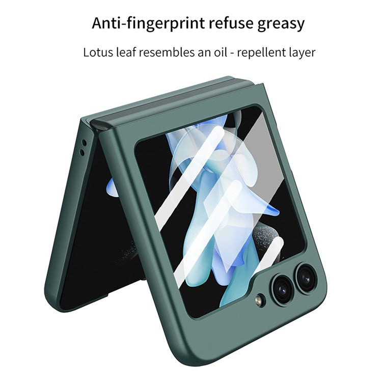 GKK For Samsung Galaxy Z Flip5 5G Hard PC Phone Case Ultra Thin Cover with Tempered Glass Screen Film - Purple