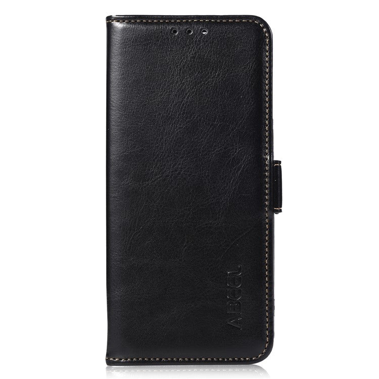 ABEEL For Asus Zenfone 10 5G Crazy Horse Texture Phone Case PU Leather Wallet Stand Cover - Black