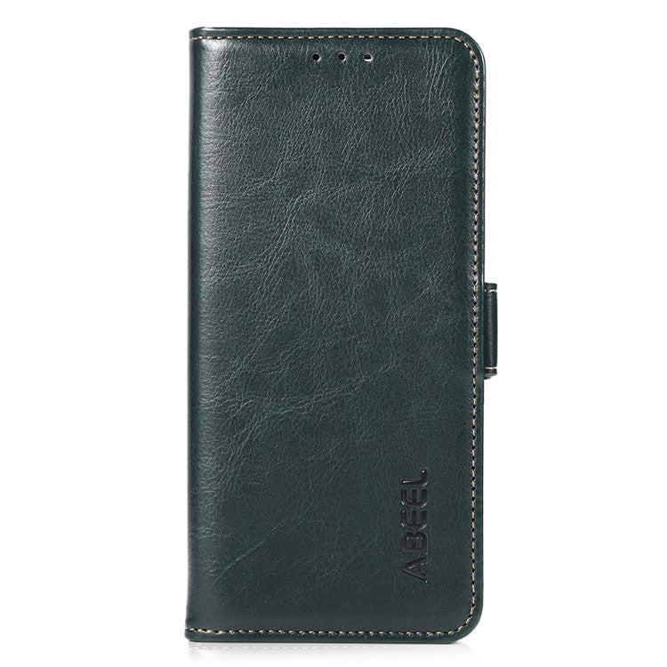 ABEEL For Asus Zenfone 10 5G Crazy Horse Texture Phone Case PU Leather Wallet Stand Cover - Green