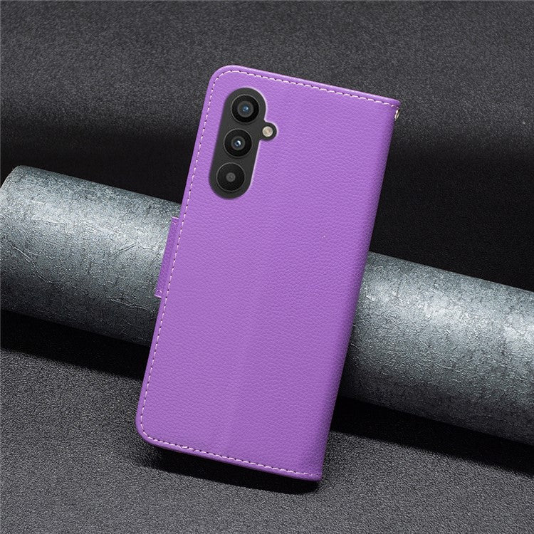 For Samsung Galaxy A25 5G (Global) (161.0 x 76.5 x 8.3mm) PU Leather Phone Case Wallet with Strap - Purple