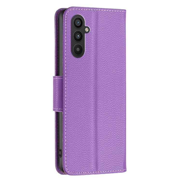 For Samsung Galaxy A25 5G (Global) (161.0 x 76.5 x 8.3mm) PU Leather Phone Case Wallet with Strap - Purple