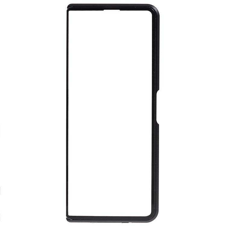 For Samsung Galaxy Z Fold4 5G Phone Case Magnetic Adsorption Metal Frame + Tempered Glass Clear Phone Cover - Black