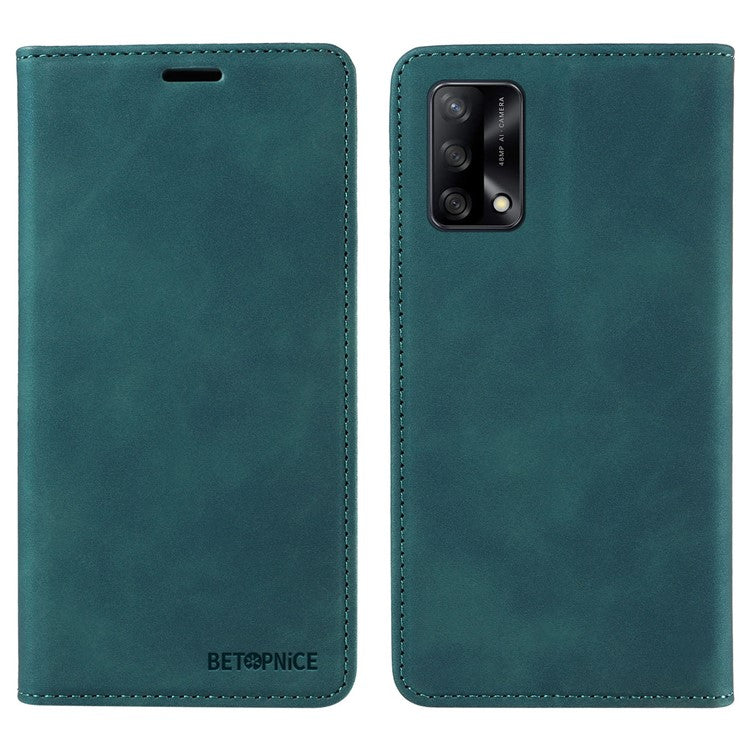 BETOPNICE 003 For Oppo A74 4G / F19 / F19s / A95 4G / Reno6 Lite RFID Blocking Flip Stand Leather Phone Case Wallet Cover - Green