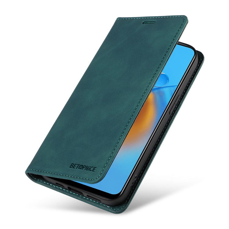 BETOPNICE 003 For Oppo A74 4G / F19 / F19s / A95 4G / Reno6 Lite RFID Blocking Flip Stand Leather Phone Case Wallet Cover - Green