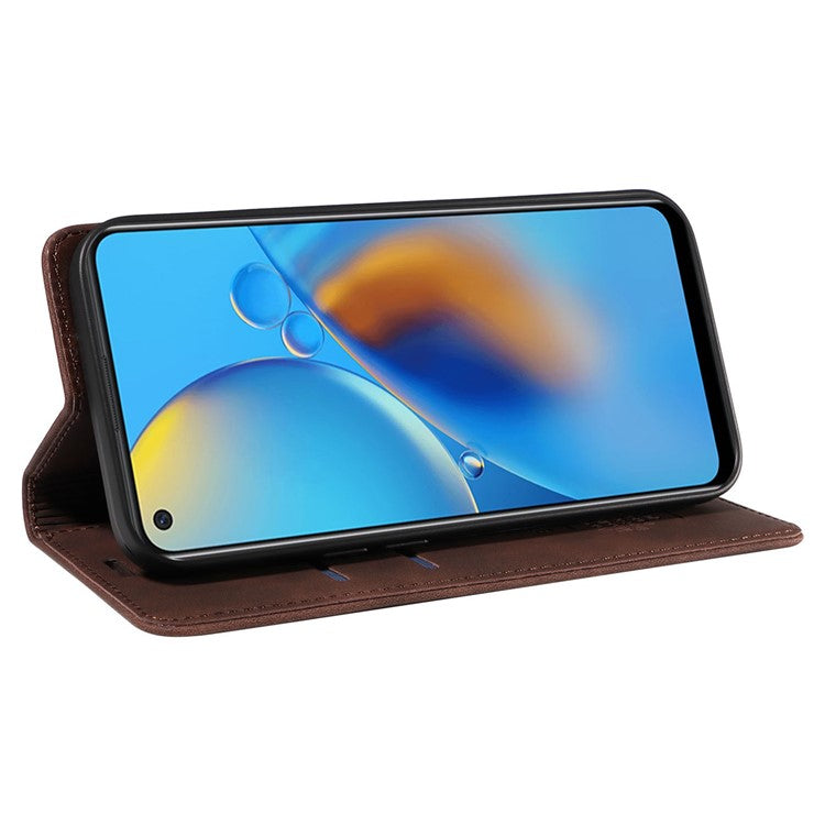 BETOPNICE 003 For Oppo A74 4G / F19 / F19s / A95 4G / Reno6 Lite RFID Blocking Flip Stand Leather Phone Case Wallet Cover - Brown